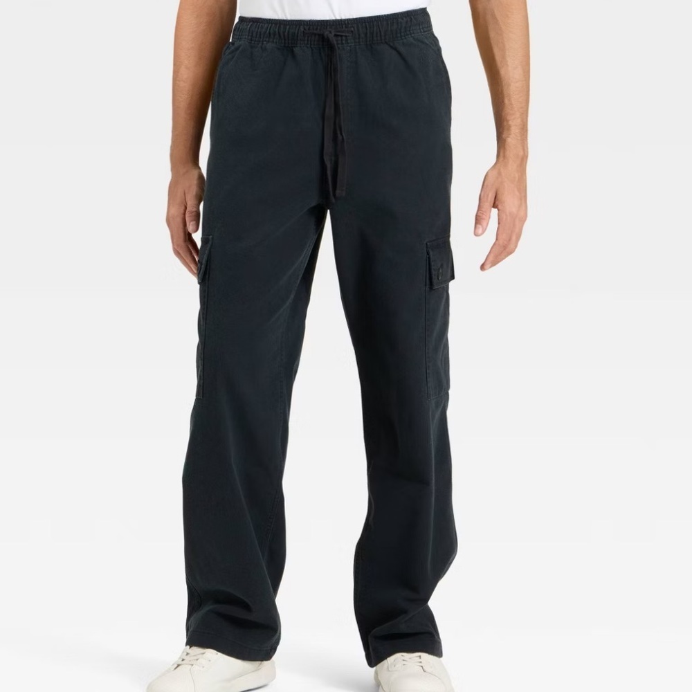 Men's Black Cargo Drawstring Pants By Original Use/ Target Sz M NWT
